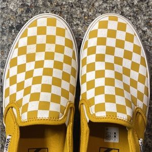 Vans checkerboard slip ons- size 8-barely worn!